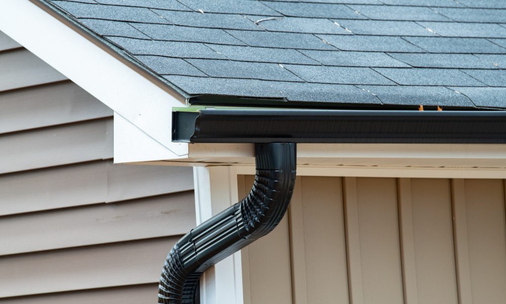 Installing new gutters for a customer that was having issues with water getting into their basement.